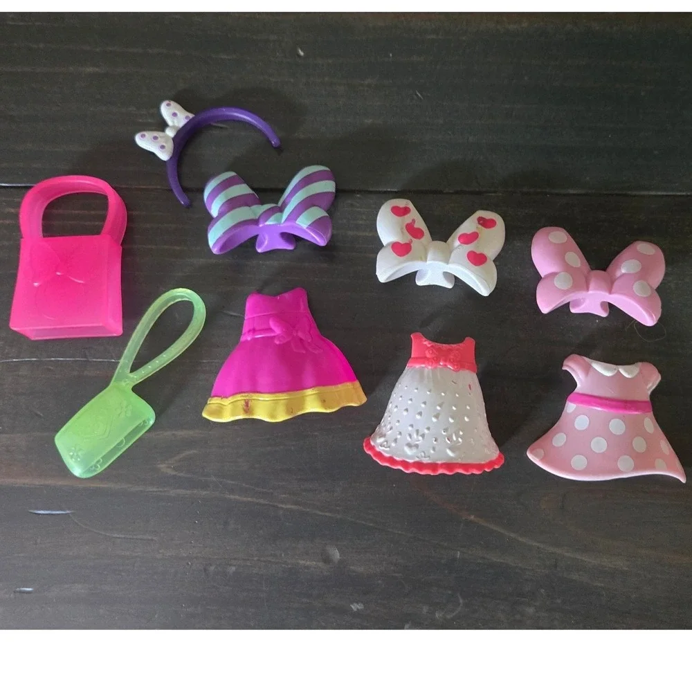Minnie Mouse Bowtique Snap N Style Dress Up Accessories Lot Bows Purse